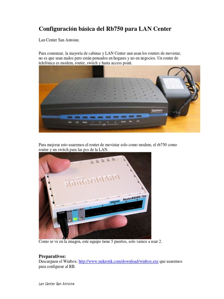Configuracion Basica Del Rb750 para LAN Center Aplicable A Cualquier