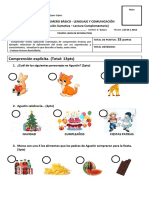 Prueba Lect. Comp. El Festín de Agustín