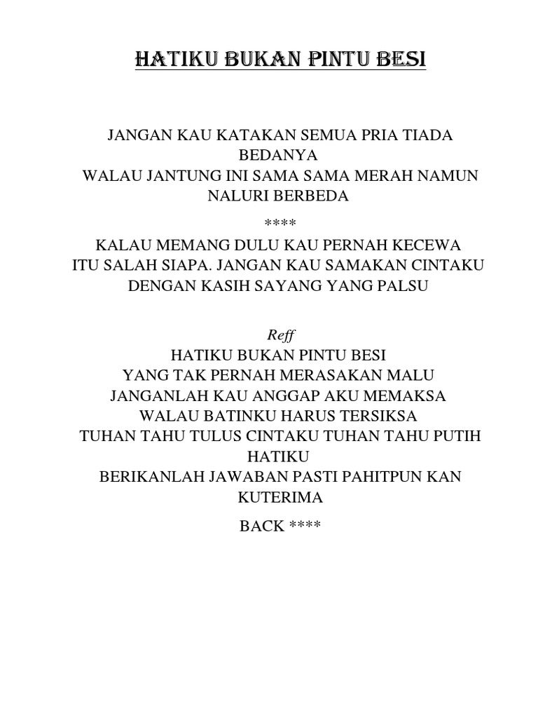 Hatiku Bukan Pintu Besi Docx
