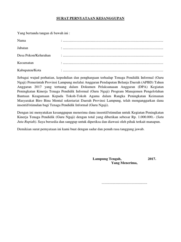 Surat Kuasa Tanda Tangan Kontrak In English