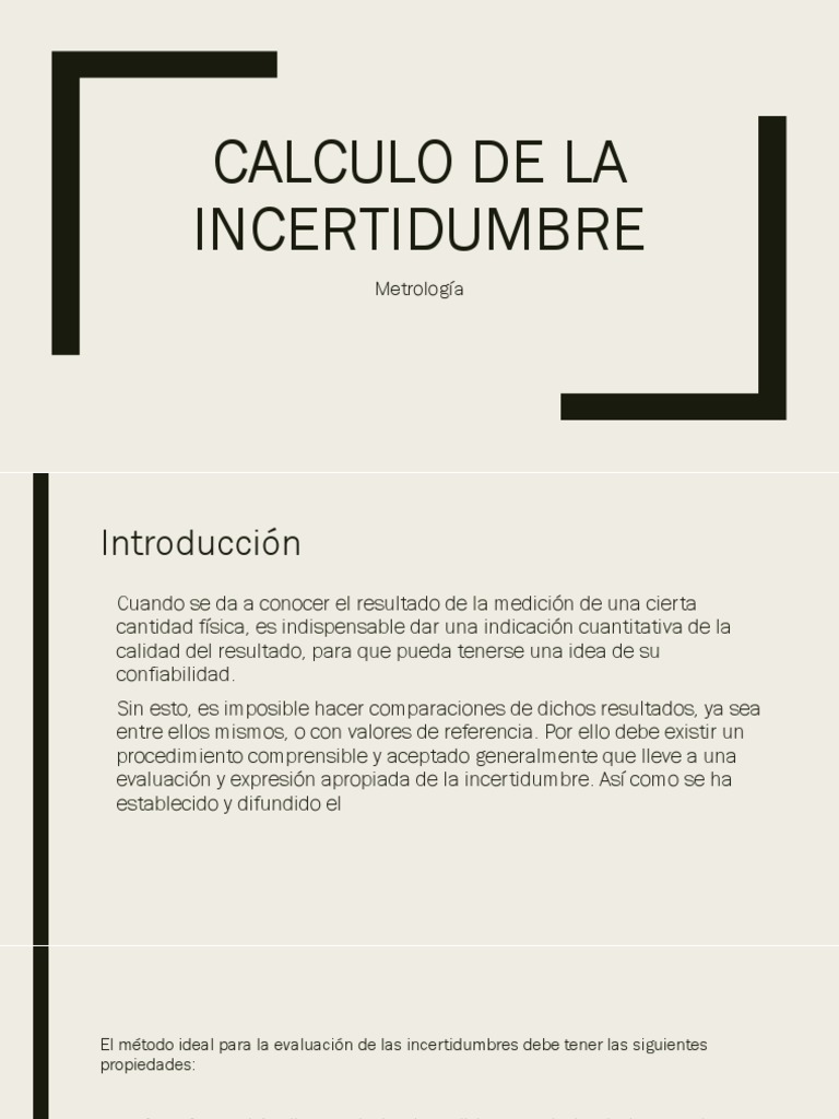Cálculo de la Incertidumbre en Mediciones | PDF | Medición | Metodología
