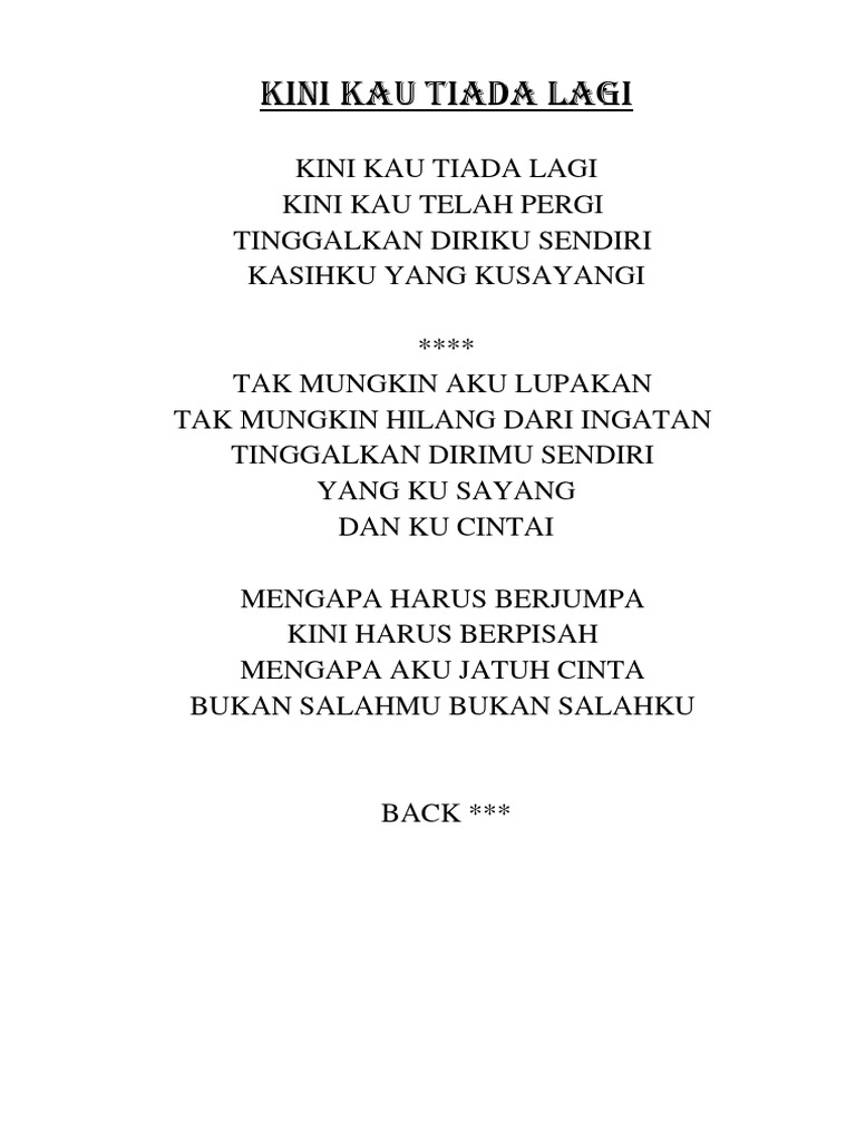 Kini Kau Tiada Lagi Pdf