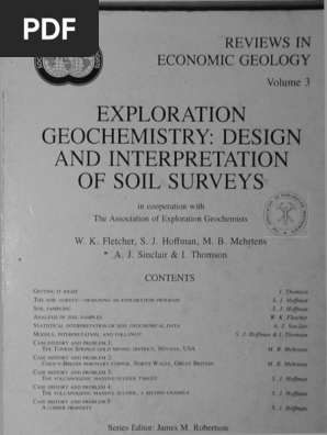 Exploration Geochemistry Design And Interpretation Of Soil Surveys Rev In Econ Geol Mining Geology
