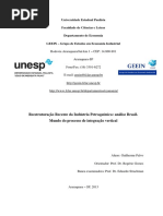 Reestruturação Recente Da Indústria Petroquímica - Análise Brasilmundo Do Processo de Integração Vertical