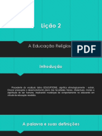 Lição 2 - Educação Cristã