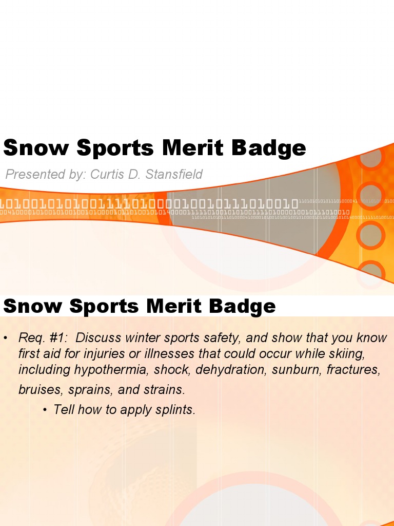 Snow Sports Merit Badge PDF Winter Snow