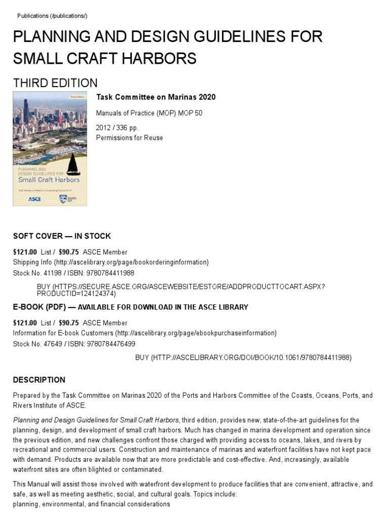 Planning and Design Guidelines For Small Craft Harbors Third Edition