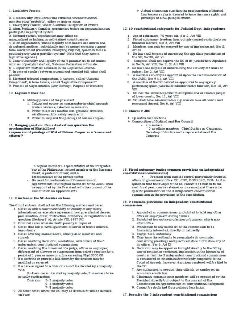 Proclamation of Martial Law/ Suspension of Privilege of Writ of Habeas