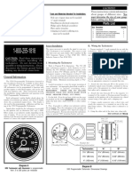 Tachometer Installation and Operation Instructions: Parts List