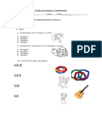 Prueba de Lenguaje y Comunicacion Letra G