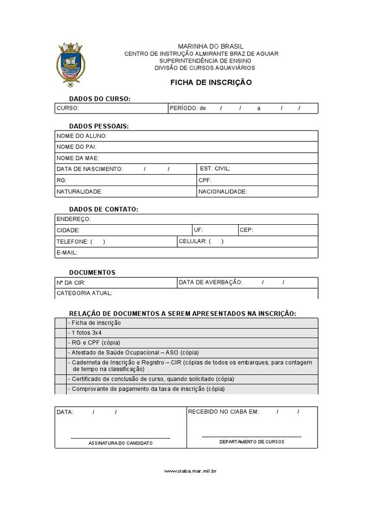 Como Fazer Ficha De Inscrição On Line