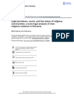 Legal Provisions Courts and The Status of Religious Communities A Socio Legal Analysis of Inter Religious Relations in Romania