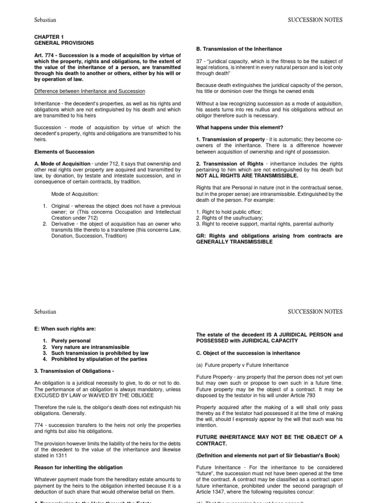 Understanding Succession and Inheritance | PDF | Will And Testament ...