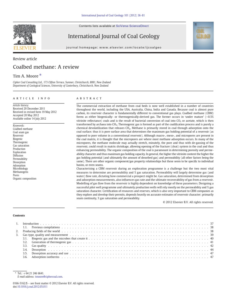 Coalbed Methane - A Review | PDF | Coalbed Methane | Archaea