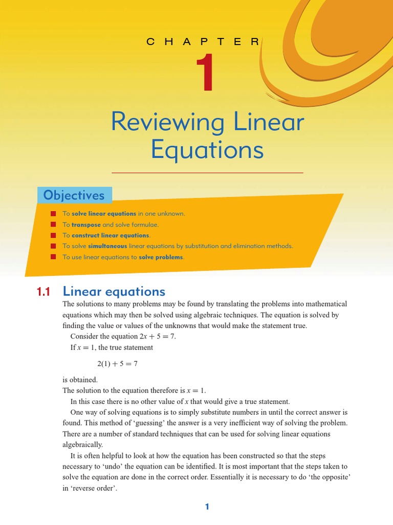 Solving Linear Equations Explained | PDF | Equations | Mathematical ...