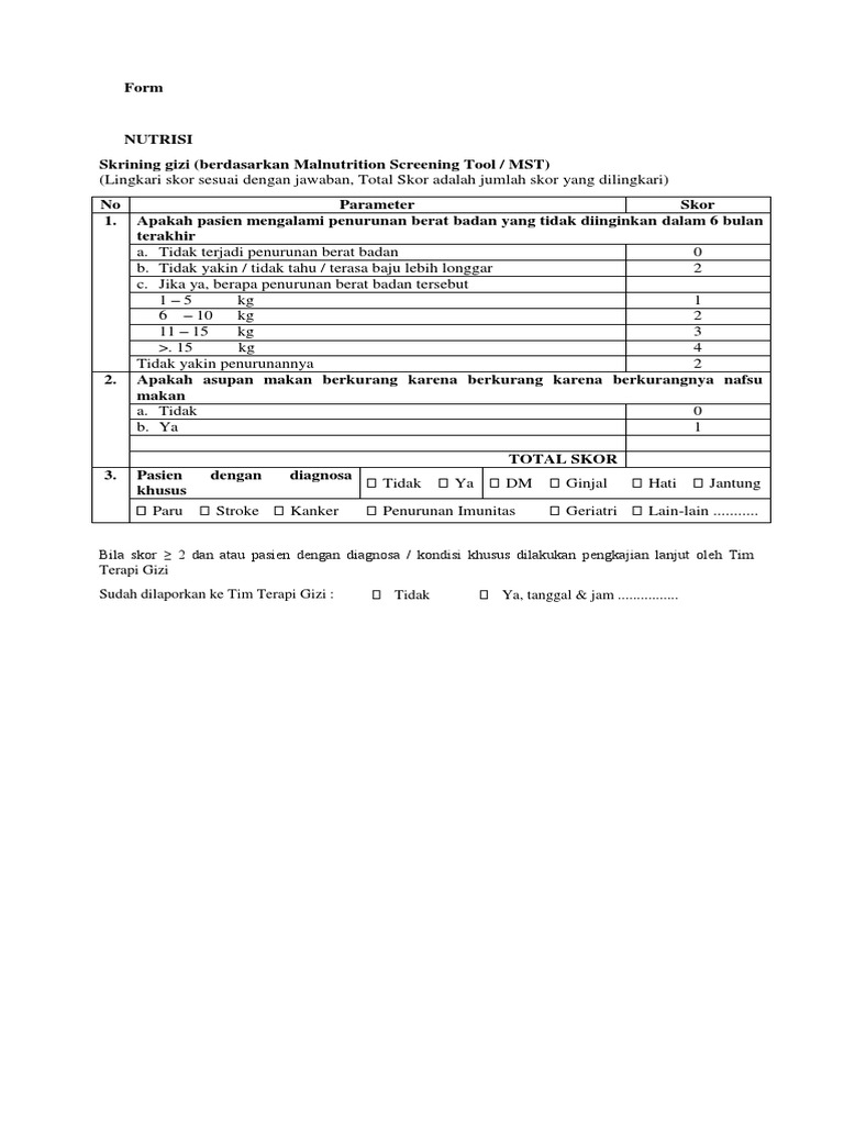 Skrining Gizi Menggunakan MST | PDF