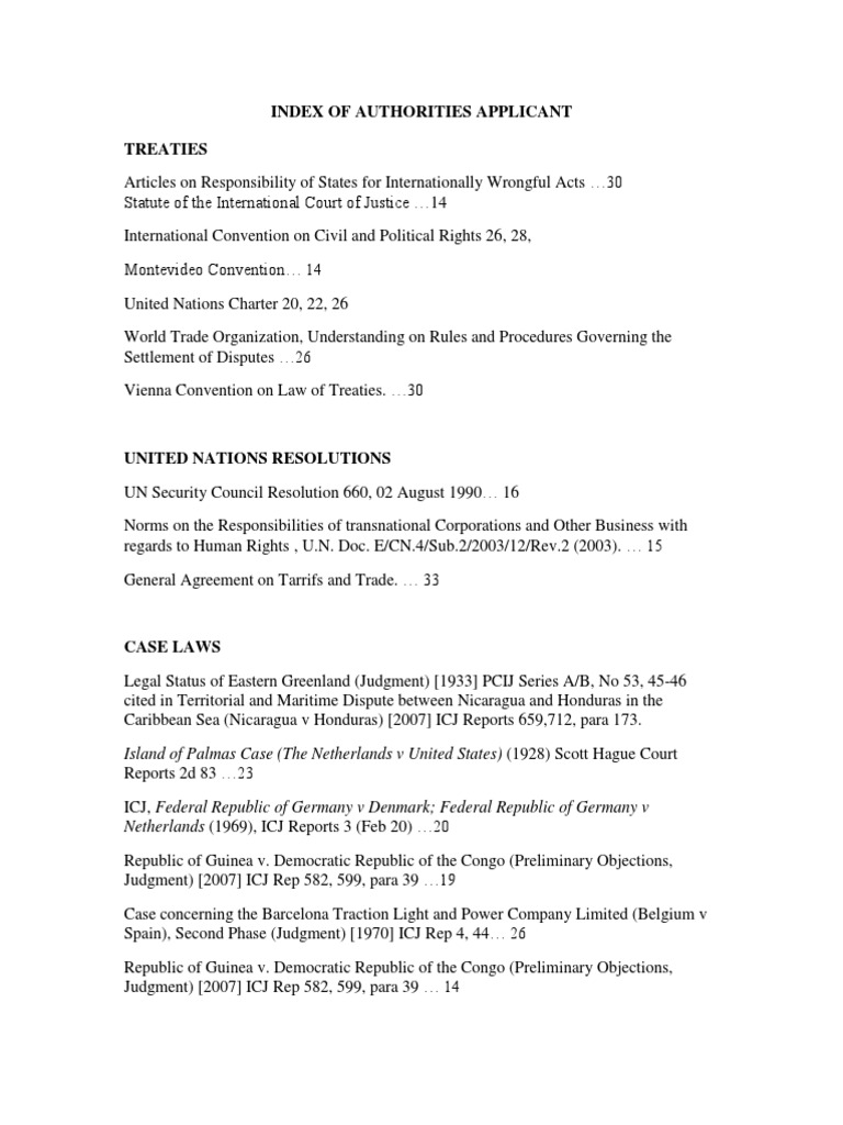 Index of Authorities in International Law | PDF | Global Politics | Virtue
