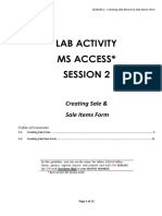 Lab Activity Ms Access Session 2: Creating Sale & Sale Items Form