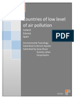 Countries of Low Level of Air Pollution: Iceland Estonia Spain