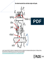 Fig 1. Schematic of The Wheel-Mounted Disc and Brake Caliper With Pads