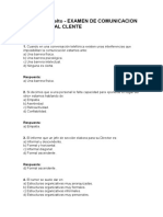 Examen resuelto de comunicación y atención al cliente