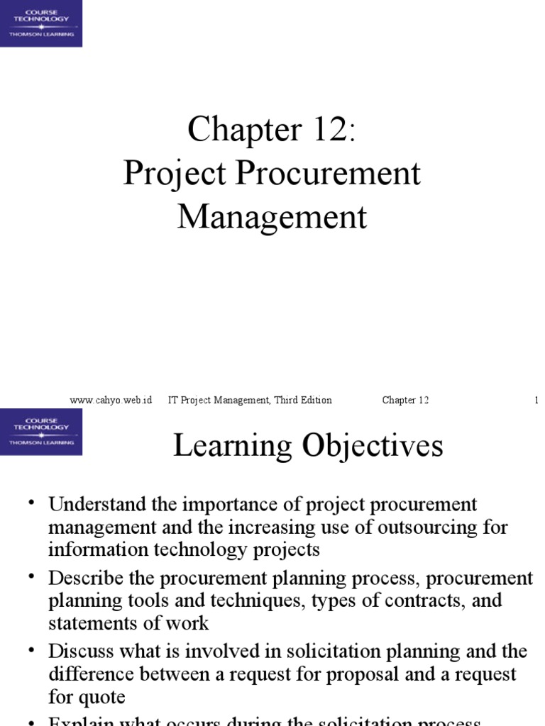 Project Procurement Management Overview | PDF | Request For Proposal ...