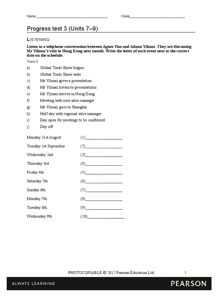 Progress Test 3 (1) Pre-Intermediate | PDF | Sales | Advertising