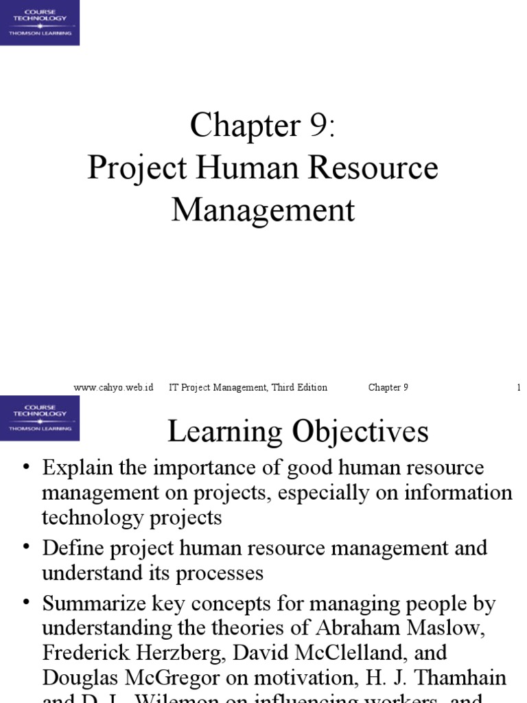 Project Human Resource Management Guide | PDF | Motivation | Motivational