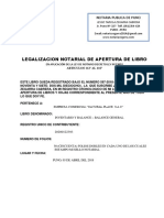 Legalizacion Notarial de Apertura de Libro: Notaria Publica de Puno