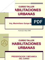 Curso Taller Habilitaciones Urbanas Huancayo