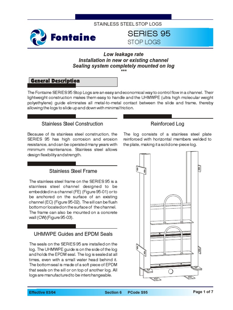 Stop Log | PDF | Structural Steel | Specification (Technical Standard)