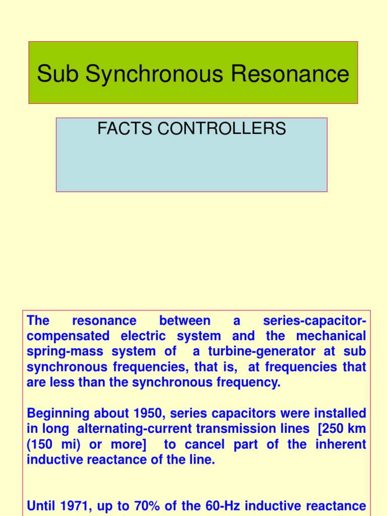 Sub Synchronous Resonance | PDF | Resonance | Capacitor