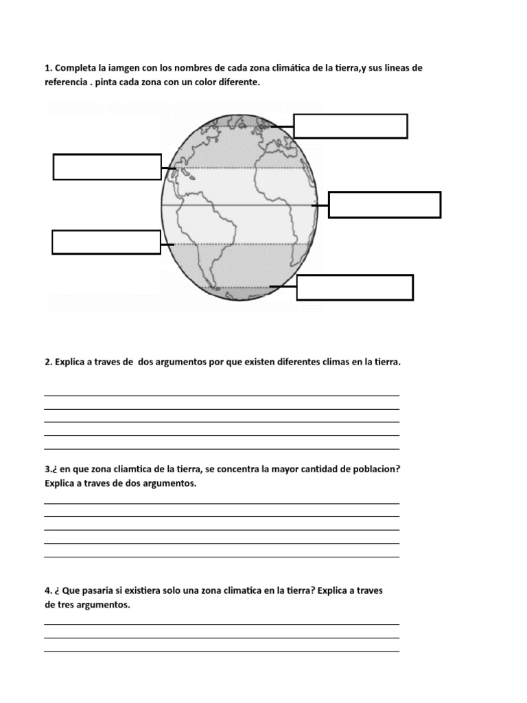 Zonas Climáticas de la Tierra: Actividades y Dibujo | PDF | Clima | Tierra