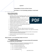 Appendix F - Roles and Responsibilities of Teachers and Maste