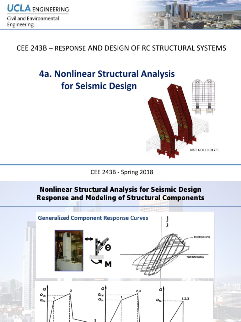 4a Nonlinear Structural Analysis For Seismic Design Spring 2018 V2