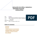 Brito A. 2007 La Construccion Del Oficio Memoria e Identidad Docente