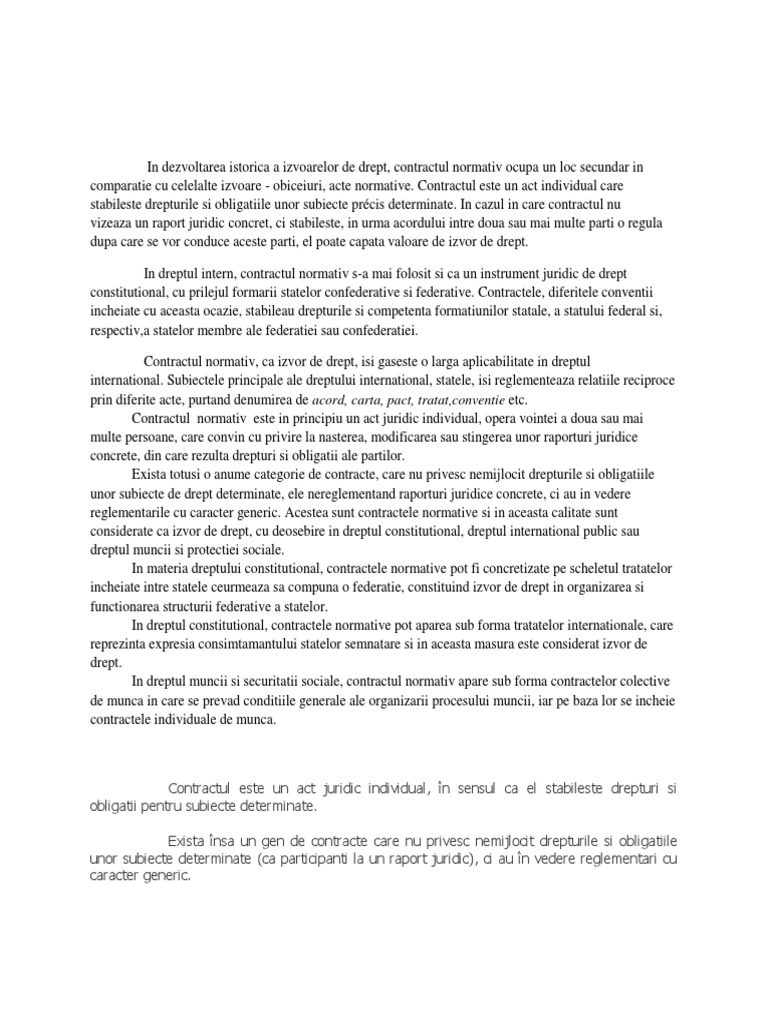 Contractul Normativ | PDF