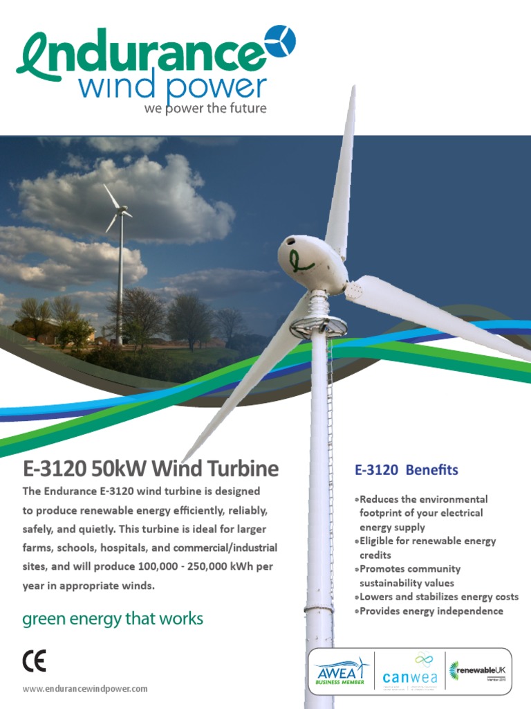 Endurance E3120 Appendices PDF Wind Power Wind Turbine