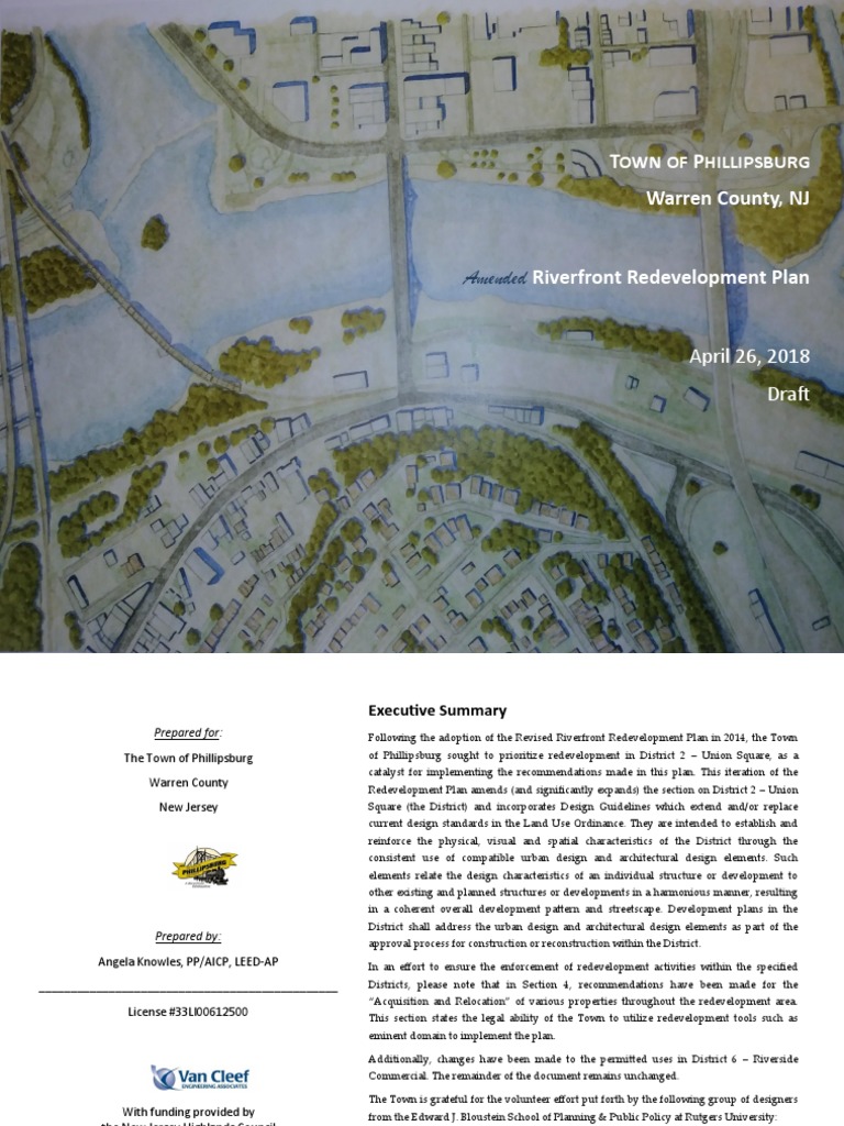 Phillipsburg, N.J., Riverfront Redevelopment Plan PDF Zoning Trail