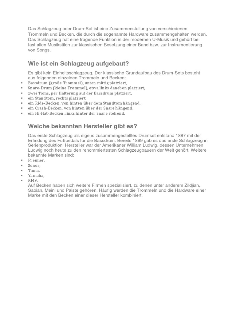 Das Schlagzeug