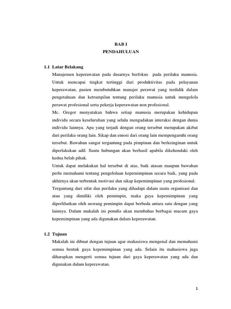 Makalah Gaya Kepemimpinan Tugas
