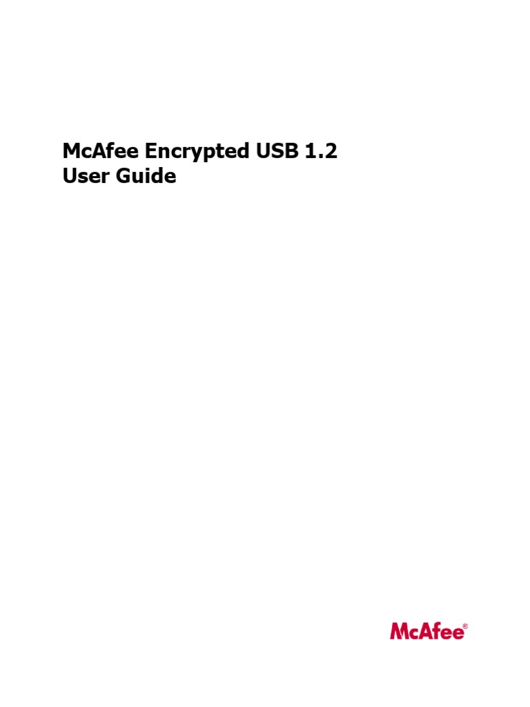 McAfee Encrypted USB 1.2 User Guide PDF Password Antivirus Software