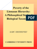 Ereshefsky, 2003. The Poverty of The Linnaean Hierarchy A Philosophical Study of Biological Taxonomy Cambridge Studies in Philosophy and Biology