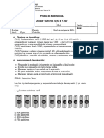 Prueba de Matemáticas hasta 1.000