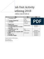 English Unit Activity Outlining 2018: MRSM Semporna