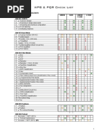 Welding Table; WPS & PQR Check List (Sheet, 2 Pages)