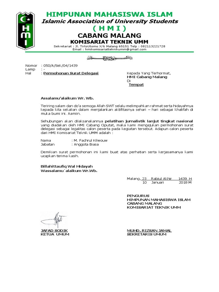 050 Permohonan Surat Delegasi Jurnas
