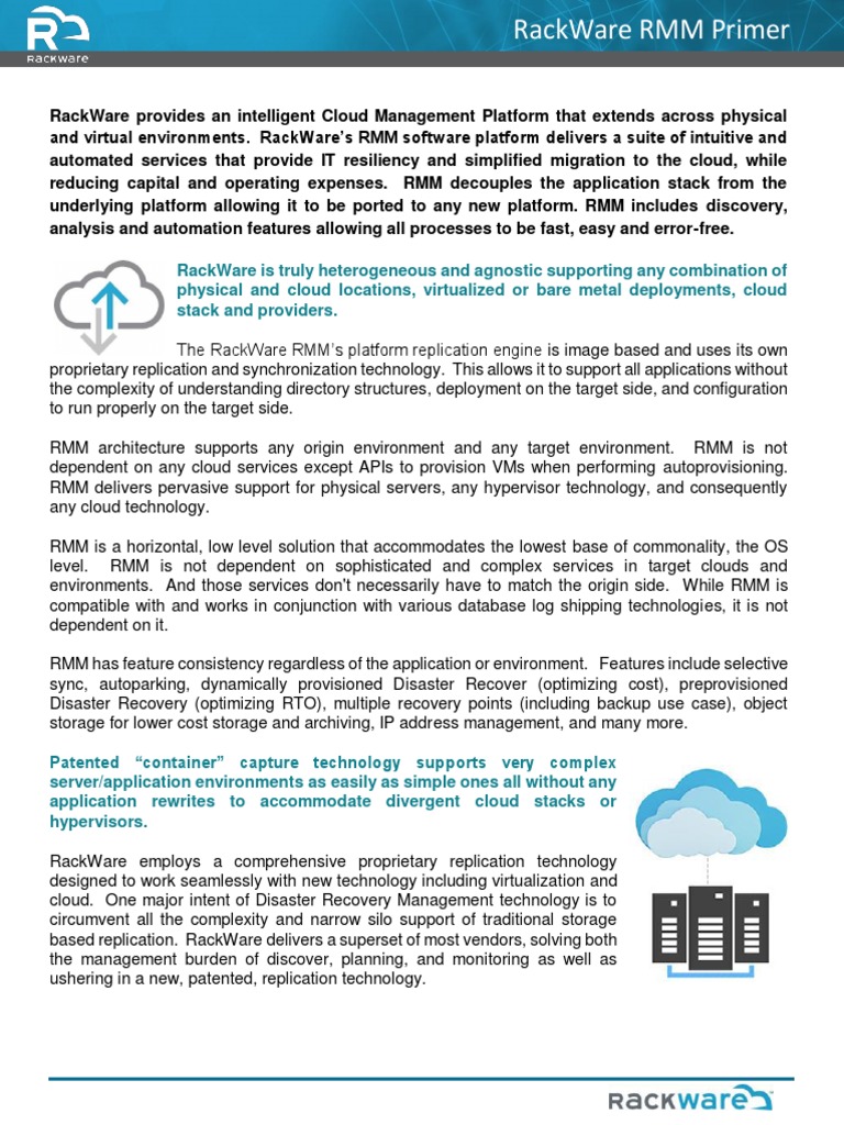 RackWare RMM Cloud Management Overview | PDF | Provisioning | Cloud ...
