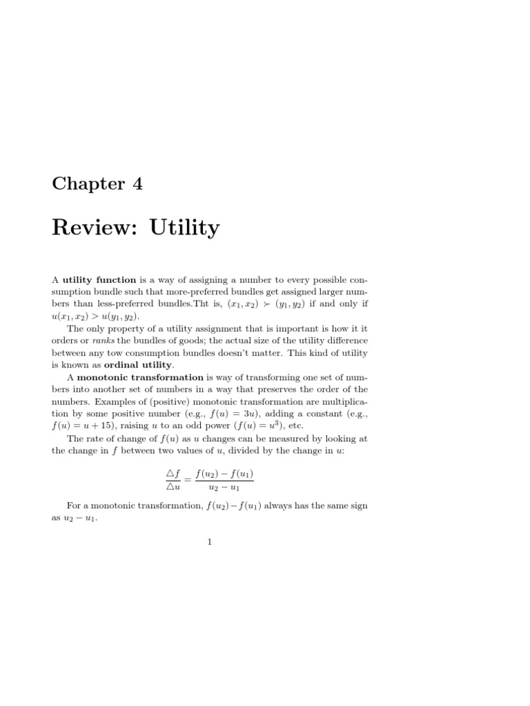 Understanding Utility Functions and MRS | PDF | Utility | Function ...