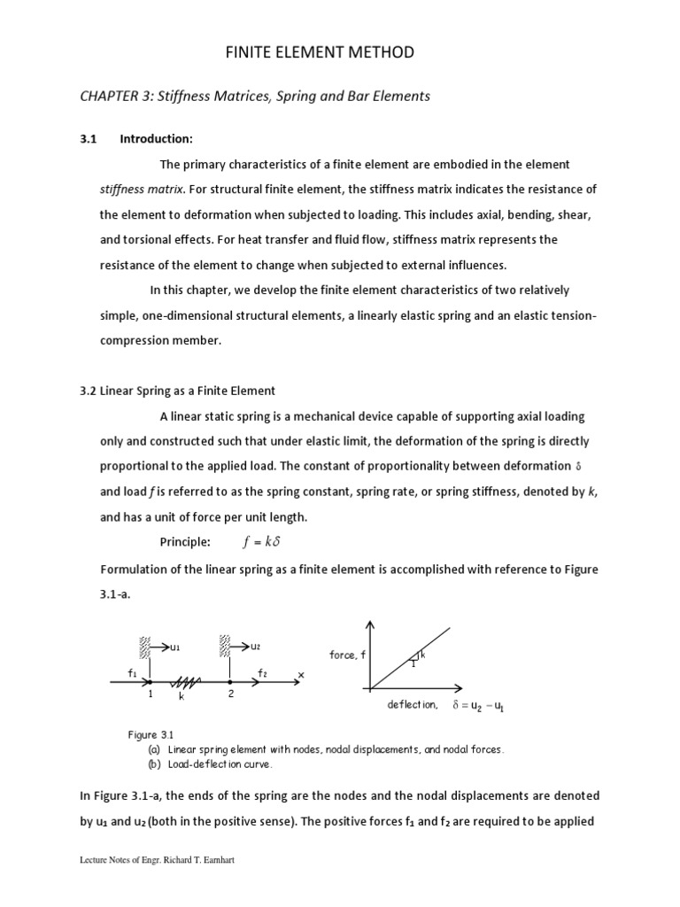 Spring Element Stiffness Matrix Analysis | PDF | Matrix (Mathematics ...